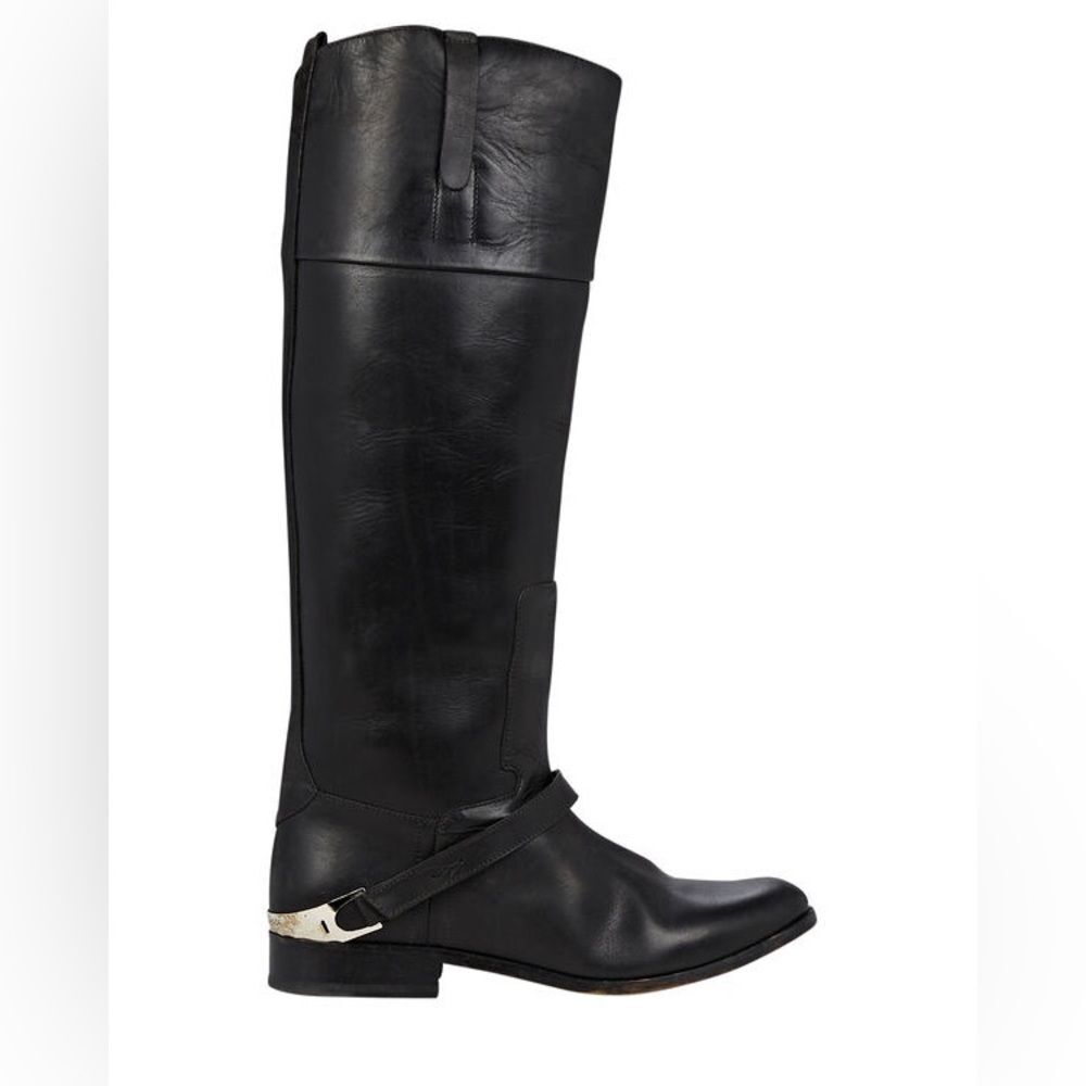 GOLDEN GOOSE Charlie Knee-High Leather Bootstrap Size EU 37 US 7 NWOB READ - Picture 1 of 11